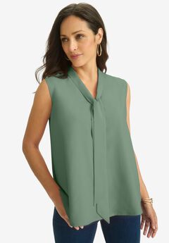 Uptown Sleeveless Tie-Neck Blouse