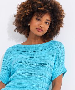 Boatneck Pointelle Sweater