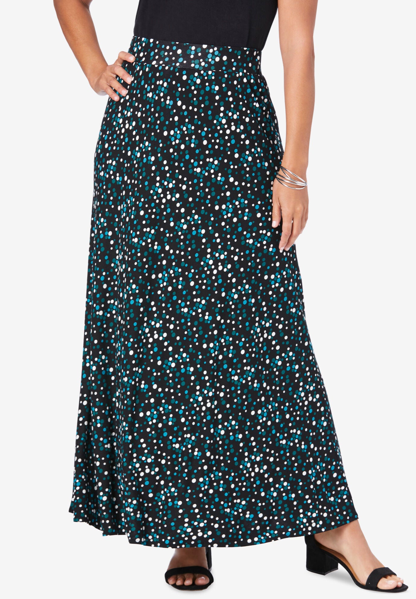 CASUAL COMFORT PACK OF 2 JERSEY SKIRTS SOFT BLUE & NAVY SIZES 12 14 & 16 