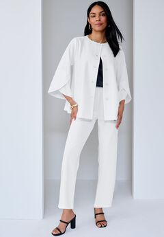 Stretch Knit Crepe Bell Sleeve 2-Piece Set