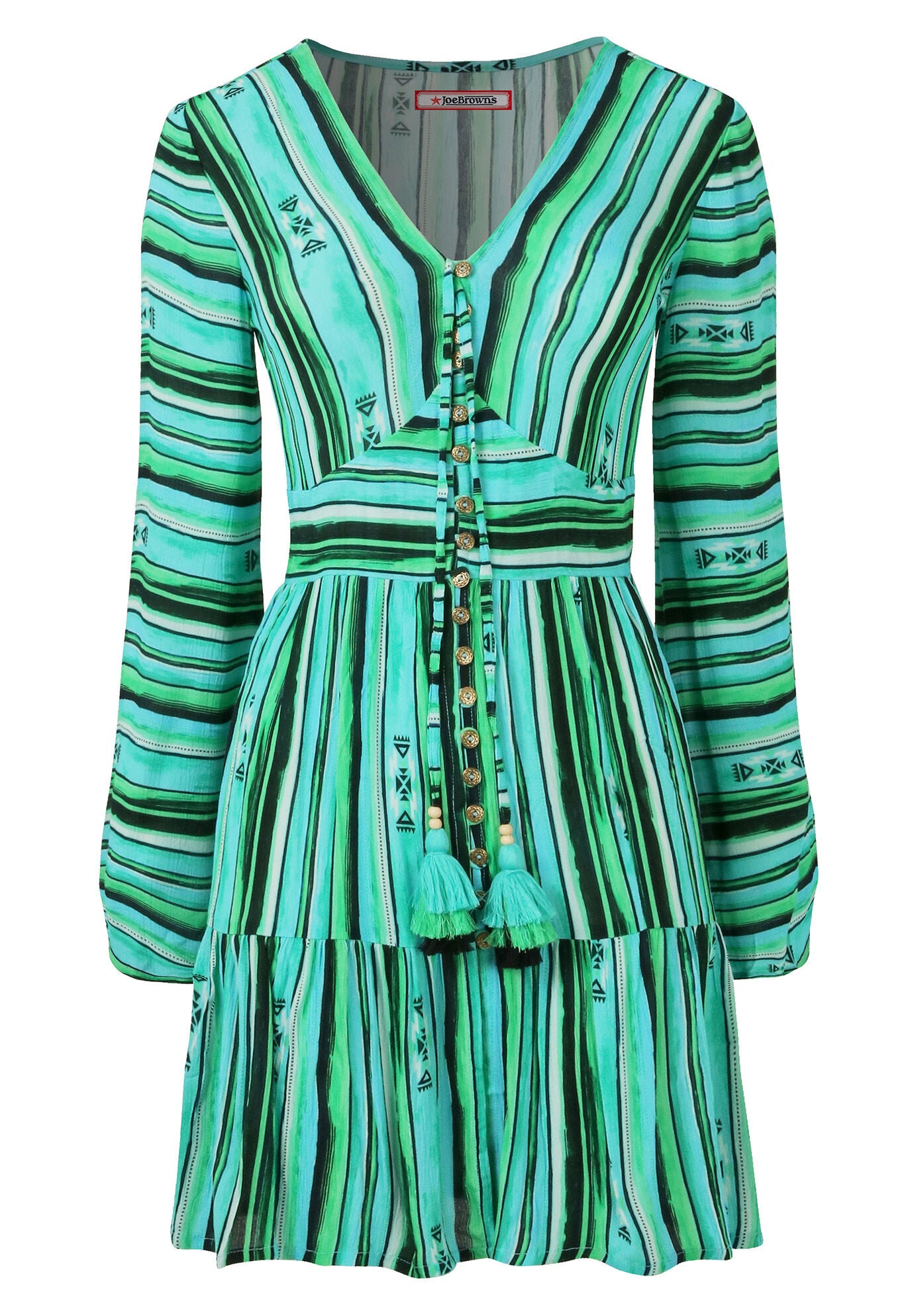 Boho Slit Front Tunic, GEO STRIPES, alternate image number 4