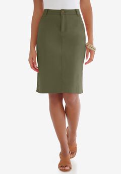 True Fit Stretch Denim Short Skirt