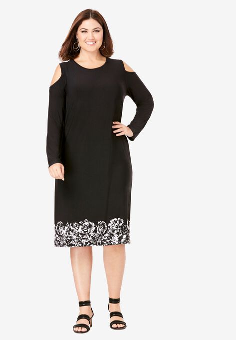 Cold Shoulder Sheath Dress Plus Size Casual Dresses Woman Within