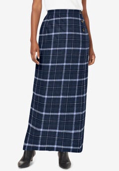 Side-Button Wool Skirt