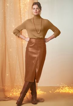 Faux Croc Wrap Skirt