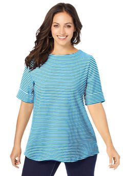 Stretch Cotton Cuff Tee