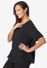 Crepe Button Shoulder Top, , alternate image number null