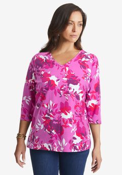 Stretch Cotton V-Neck Tee