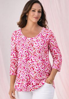 Stretch Cotton Scoop Neck Tee