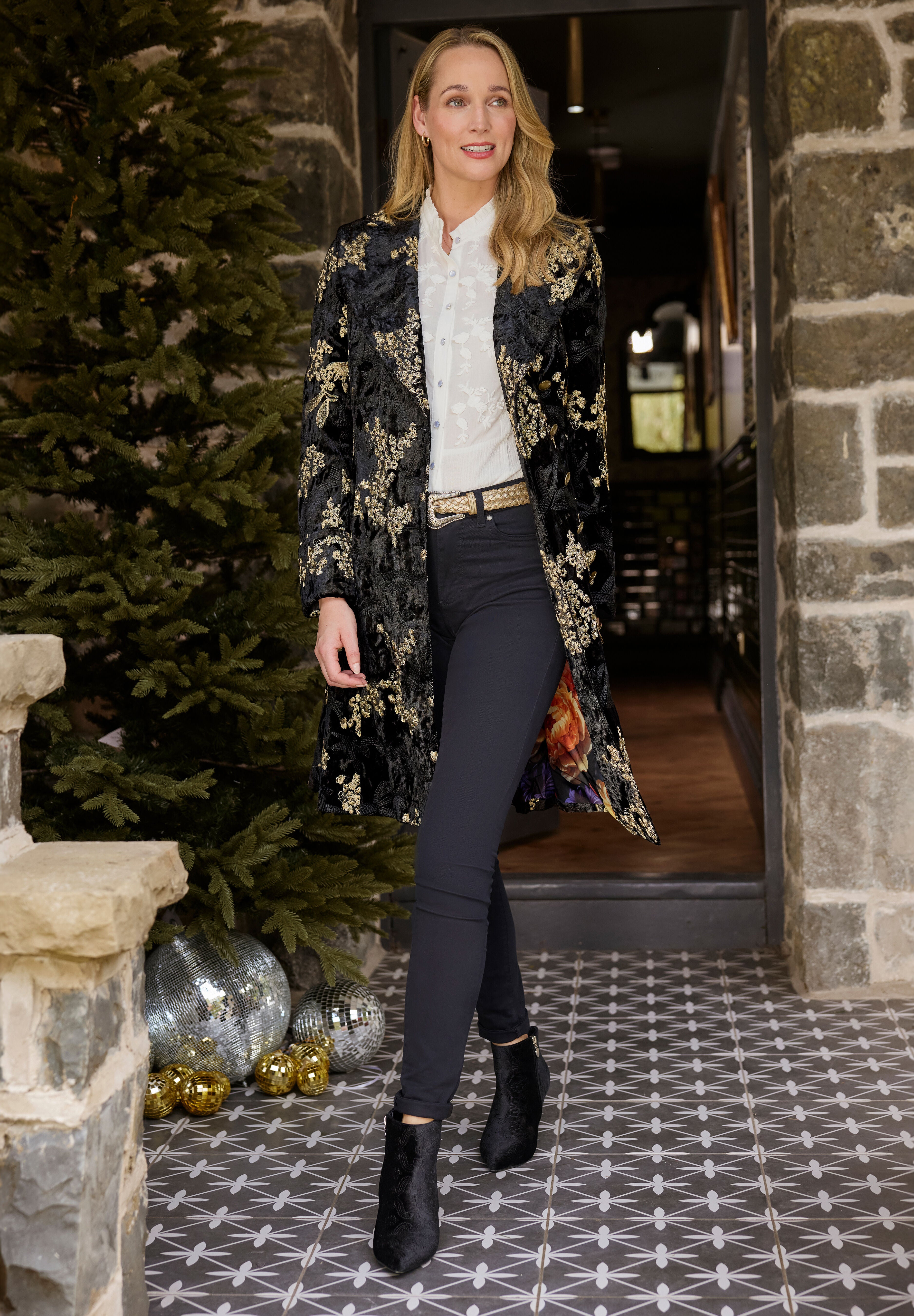 Gold Brocade Coat, GOLDEN FLOWERS, alternate image number 5