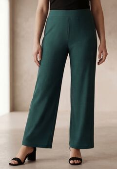 Stretch Knit Wide Leg Pant