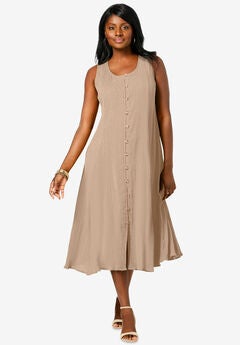 Button Down Gauze Dress
