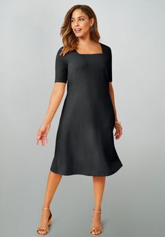 Plus Size Black Midi Dresses