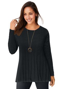 Plus Size Long Black Sweaters