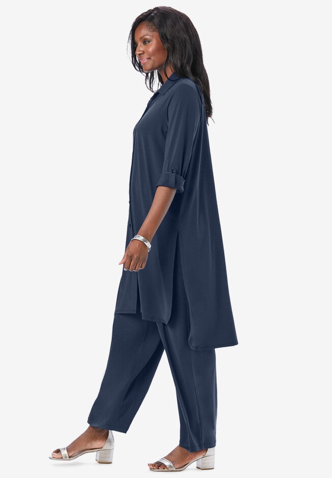 Tie Front Knit Mega Tunic, , alternate image number null
