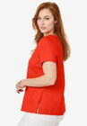 Short Sleeve Notch Neck Tee, , alternate image number null