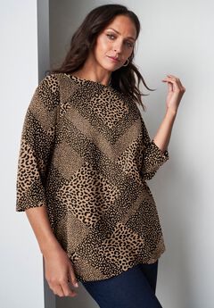 Stretch Cotton Boatneck Tunic