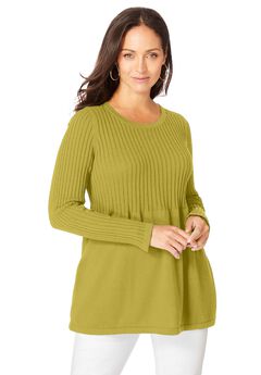 Ribbed Baby Doll Tunic Sweater