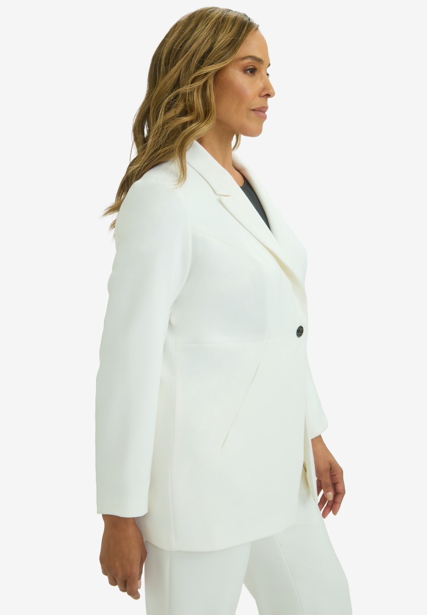 Bi-Stretch Blazer, BLACK MINI HOUNDSTOOTH, alternate image number 2