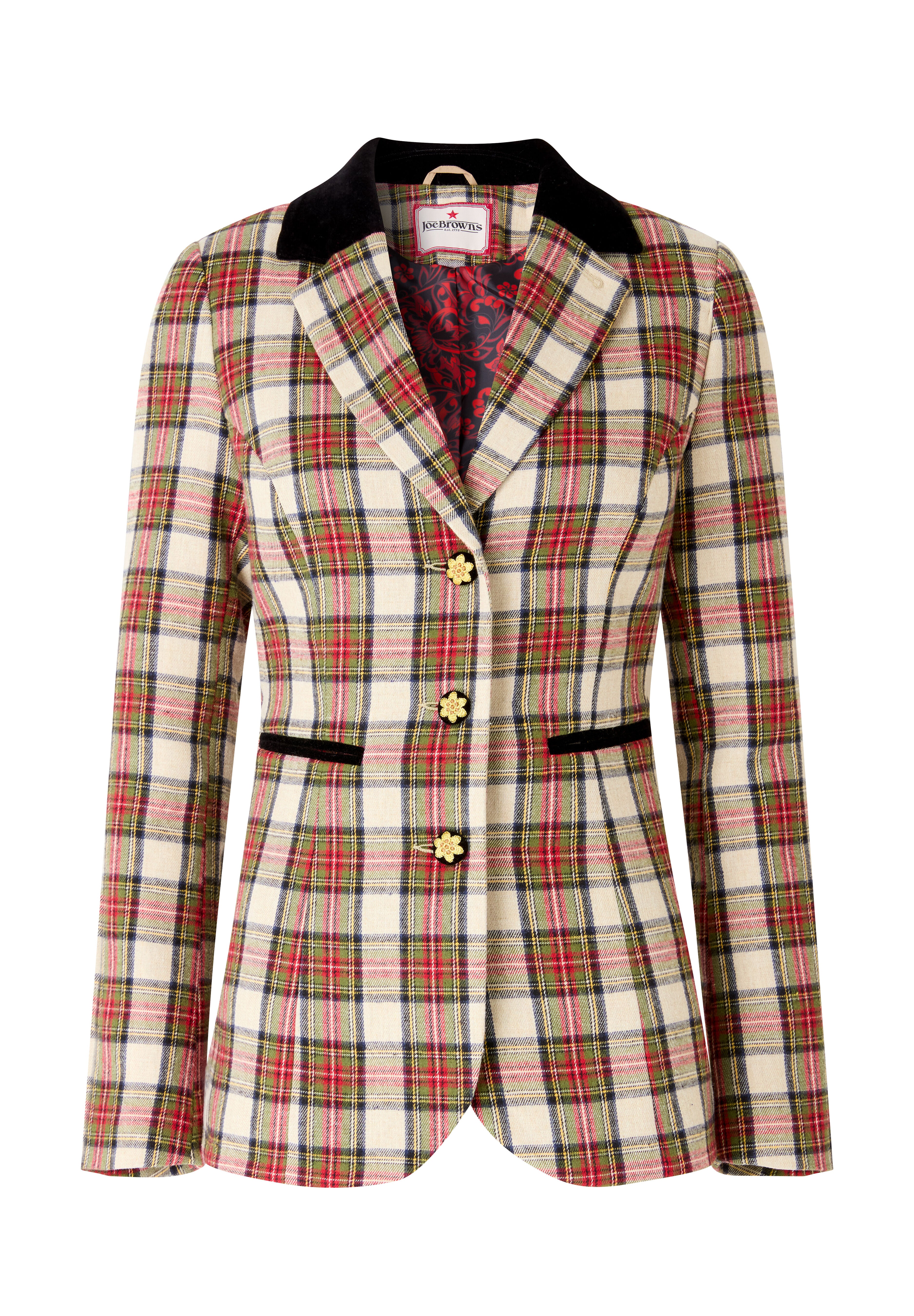 Holiday Plaid Blazer, RED CHECK PLAID, alternate image number 4