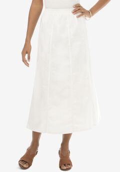 Plus Size White Denim Skirts