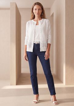 Fine Gauge Eyelet Cardigan
