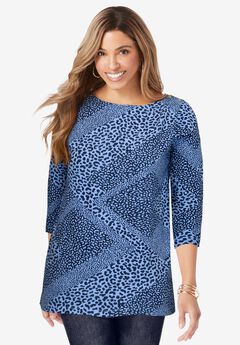 Stretch Cotton Boatneck Tunic