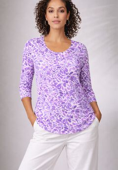 Stretch Cotton Scoop Neck Tee