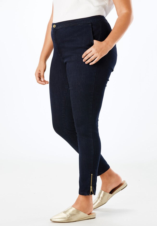 Refined Denim Ankle Zip, , alternate image number 1