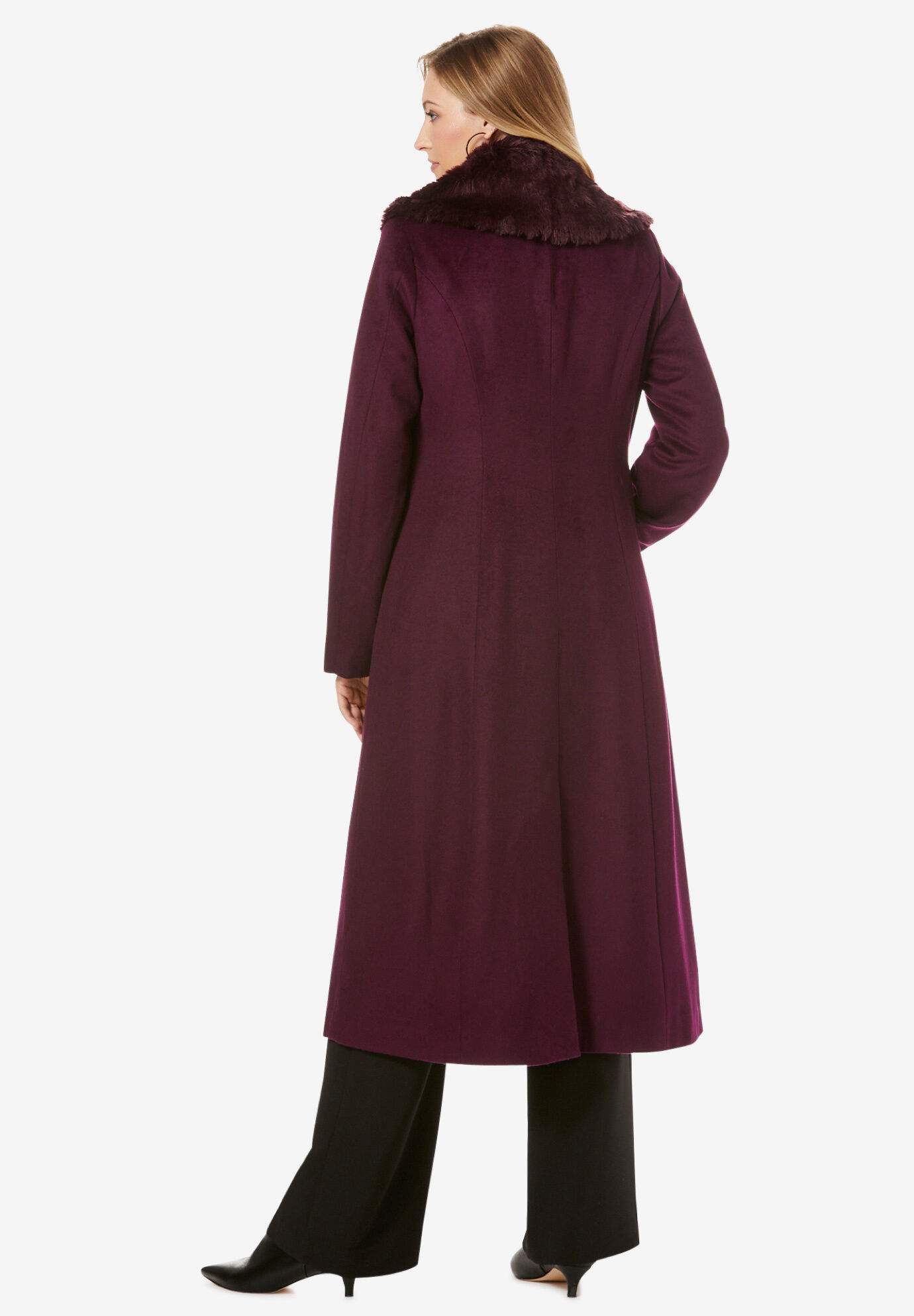 Occident Womens Mid Long Faux Fur Collar Warm Thicken Outwear Coat Parka SZ A670