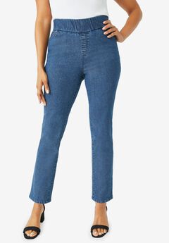 Comfort Waist Stretch Denim Straight-Leg Jean