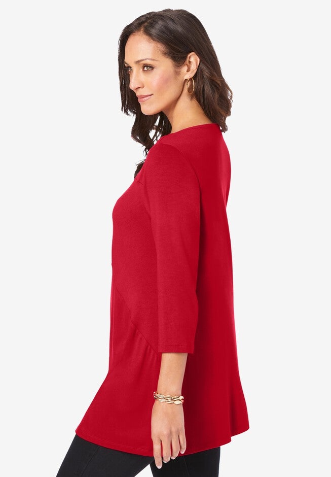 Twist-Front Trapeze Tunic, , alternate image number null