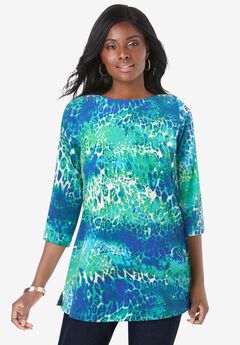 Stretch Cotton Boatneck Tunic