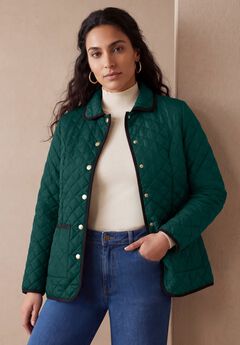 Snap-Front Quilted Coat