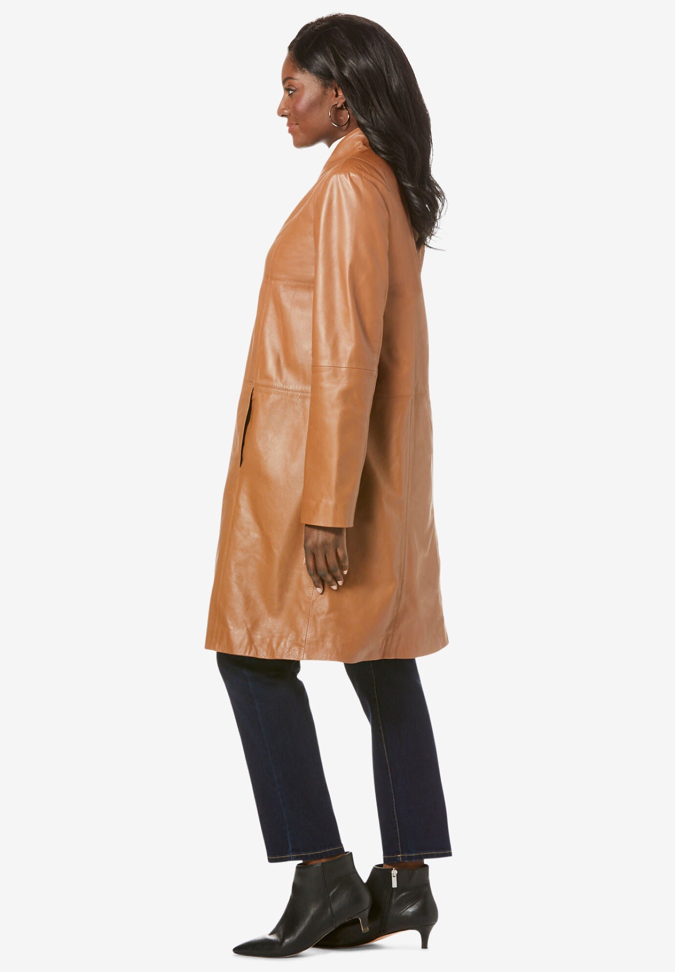 suede swing coat