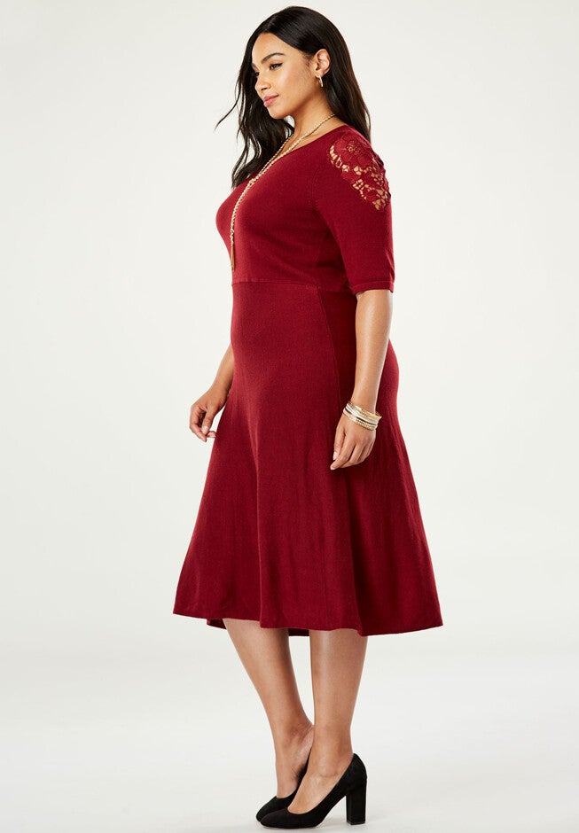 Applique Sweater Dress, , alternate image number null