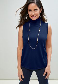 Carefree Cashmere Sleeveless Turtleneck Shell