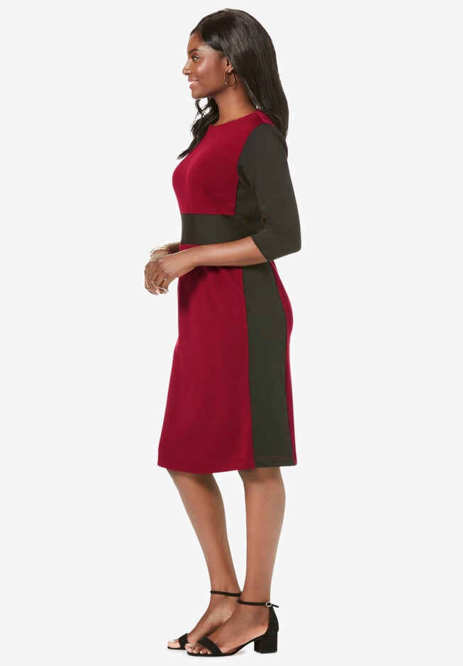 Colorblock Ponte Dress, , alternate image number 2