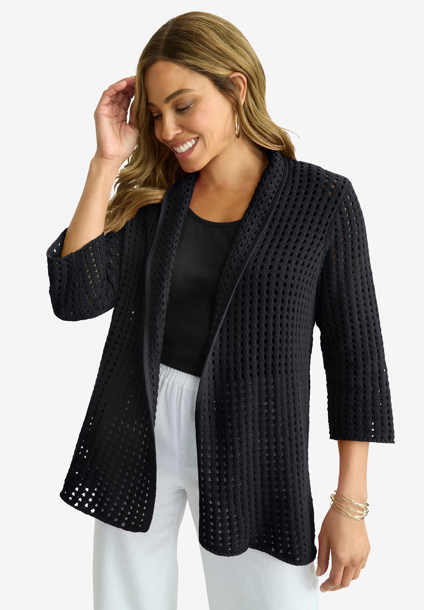 Crochet Cardigan in Black
