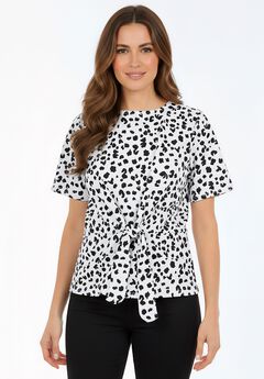 Stretch Crepe Tie Waist Top