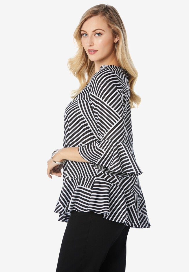 Bell Sleeve Georgette Blouse, , alternate image number 2