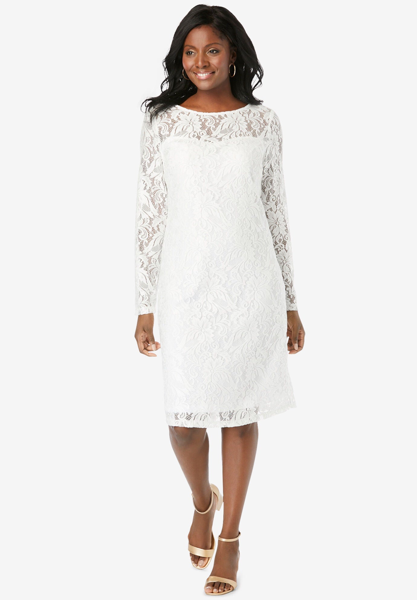 Woman within special occasion dresses shop