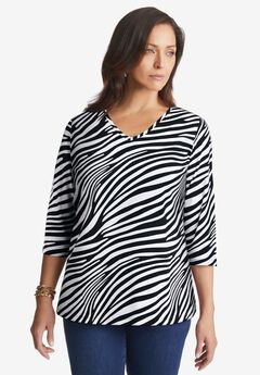 Stretch Cotton V-Neck Tee