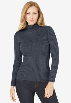 Ribbed Cotton Turtleneck Sweater