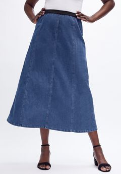Stretch Denim Jegging Skirt