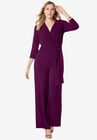 Wide Leg Knit Jumpsuit, DARK BERRY, hi-res image number null
