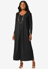 2-Piece Knit Duster Set, BLACK, hi-res image number null