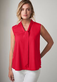 Uptown Sleeveless Tie-Neck Blouse