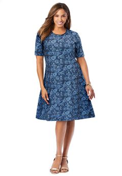 Stretch Ponte Flare Dress