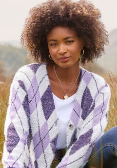 Fuzzy V-Neck Cardigan